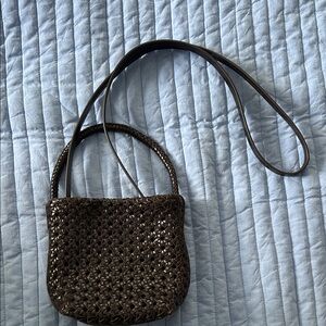 Madewell Dark Brown Woven Shoulder Bag
